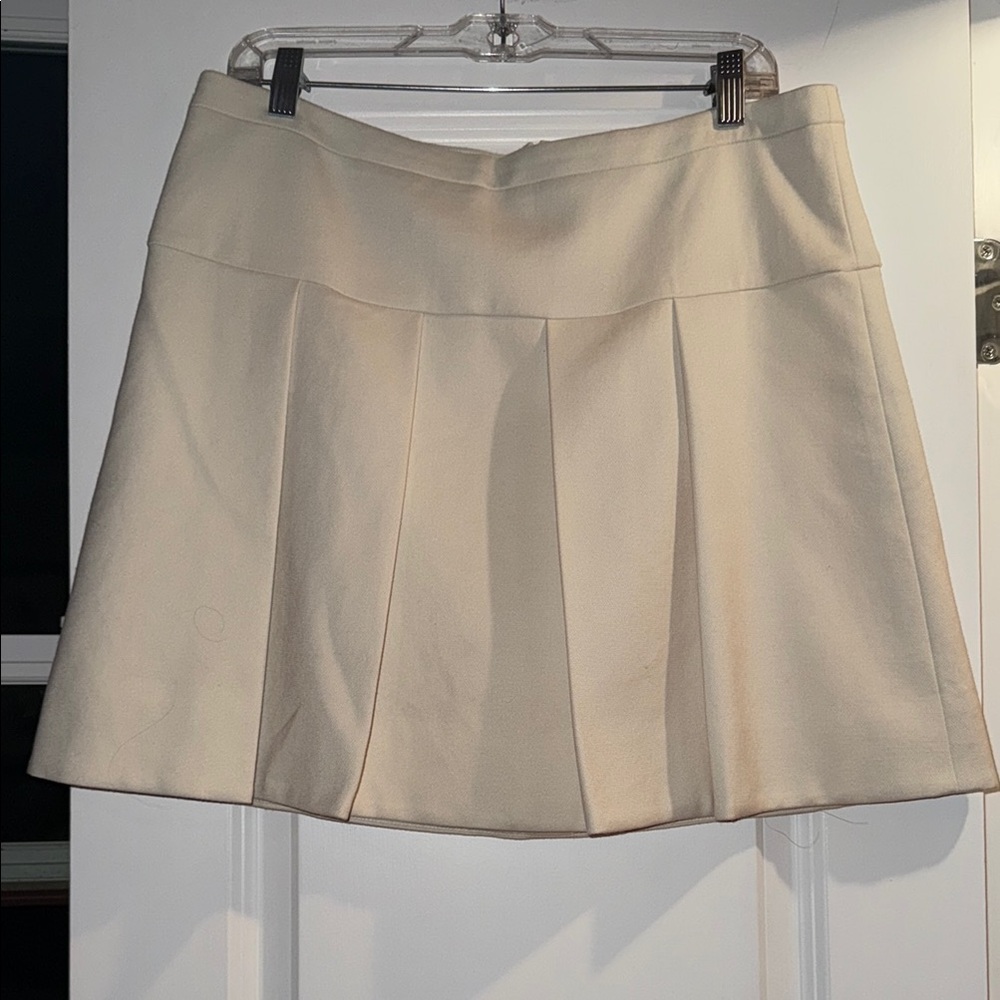 J. Crew New Preppy Elegant Cream Pleated Skirt